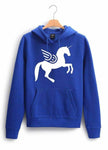 Women's Blue Hoodie Unicorn