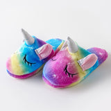 Girls Winter Rainbow Unicorn Slippers Children Cartoon Pajama Shoes Kids Shoes for Girls Slippers Unicorn for Girls