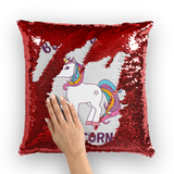 Born to be a unicorn Sequin Cushion Cover