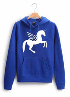 Women's Blue Hoodie Unicorn